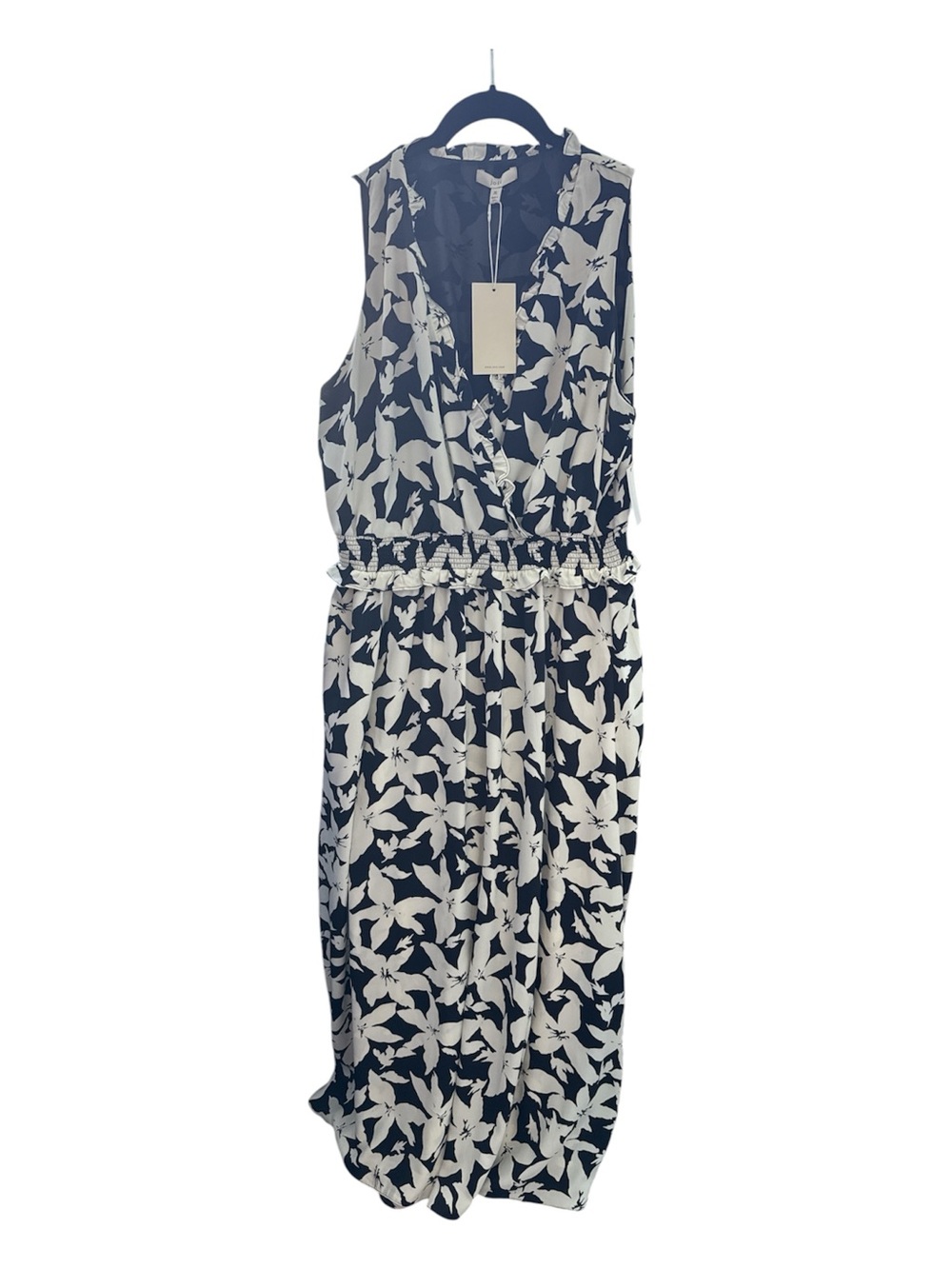 Joie White and Black Floral Print Maxi dress